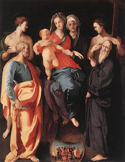 Jacopo Pontormo Madonna and Child with St Anne and Other Saints oil painting image